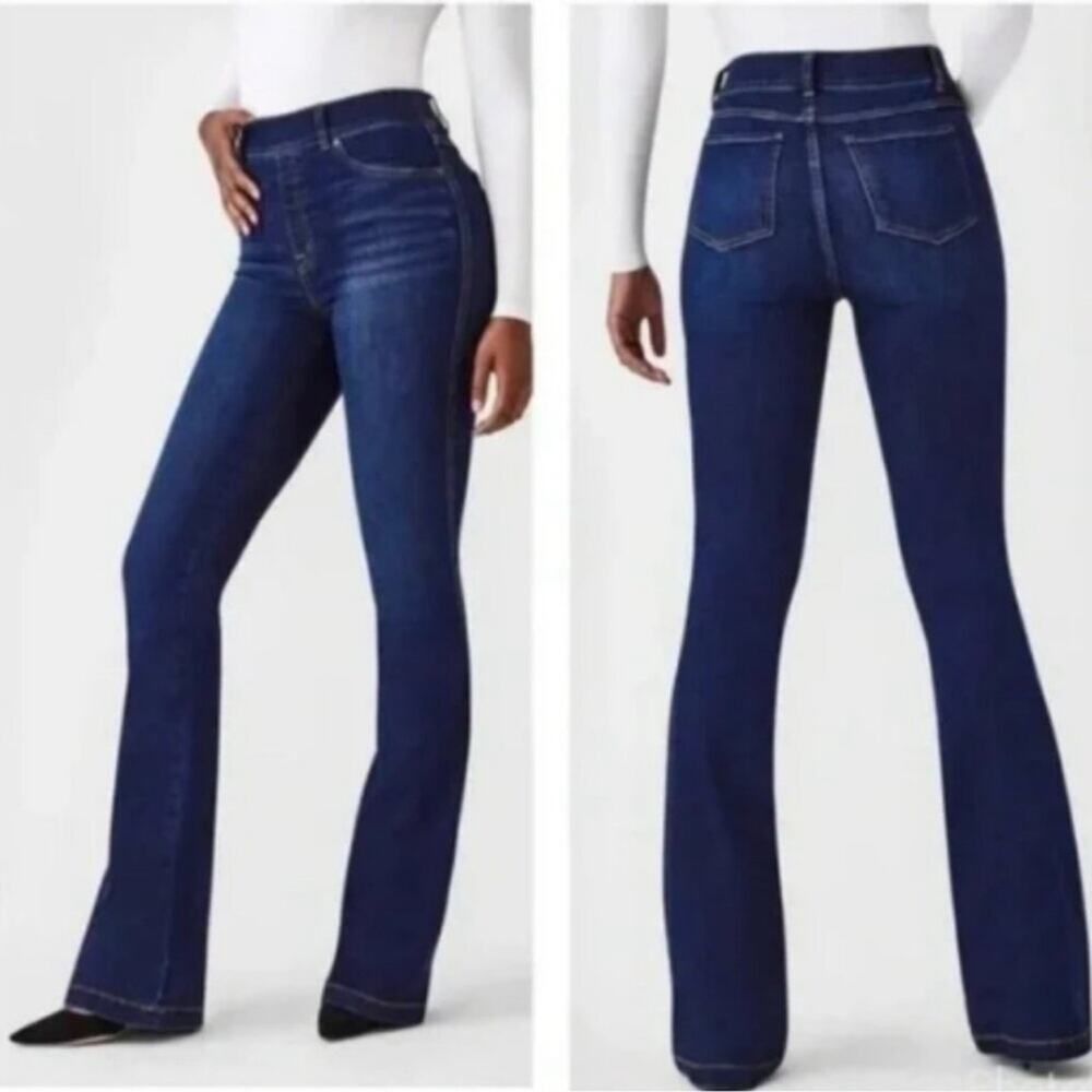 Spanx Flare Jeans Midnight Shade High Waist size Large Tall 20327T NEW